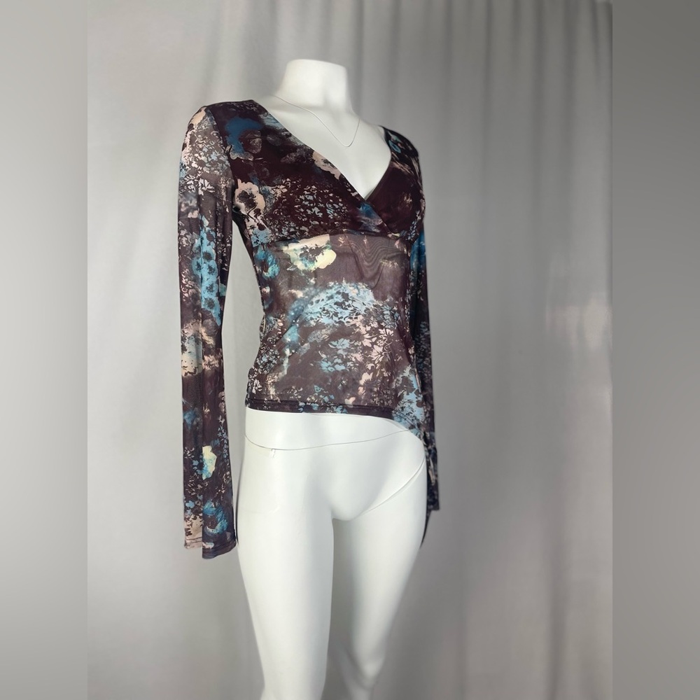 Multicolor V-Neck Women's Top